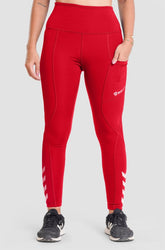 High Waisted Leggings -Red